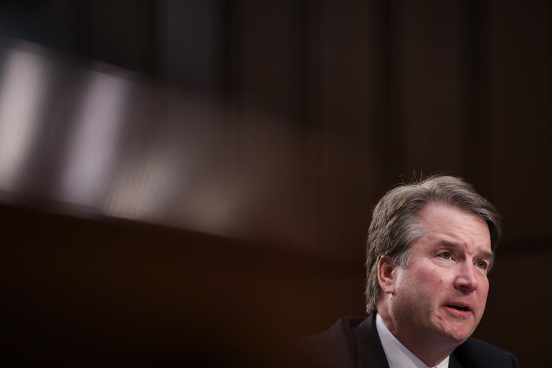 Brett Kavanaugh testifying.